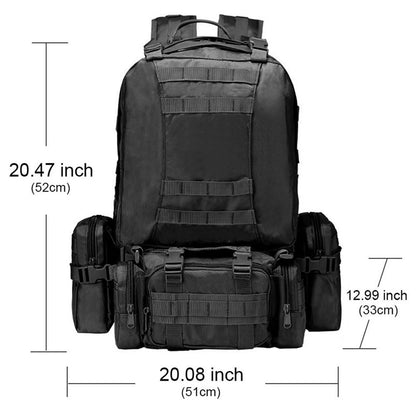 60L Camping Hiking Backpack, Large Multifunction Outdoor Sport Backpack, Black